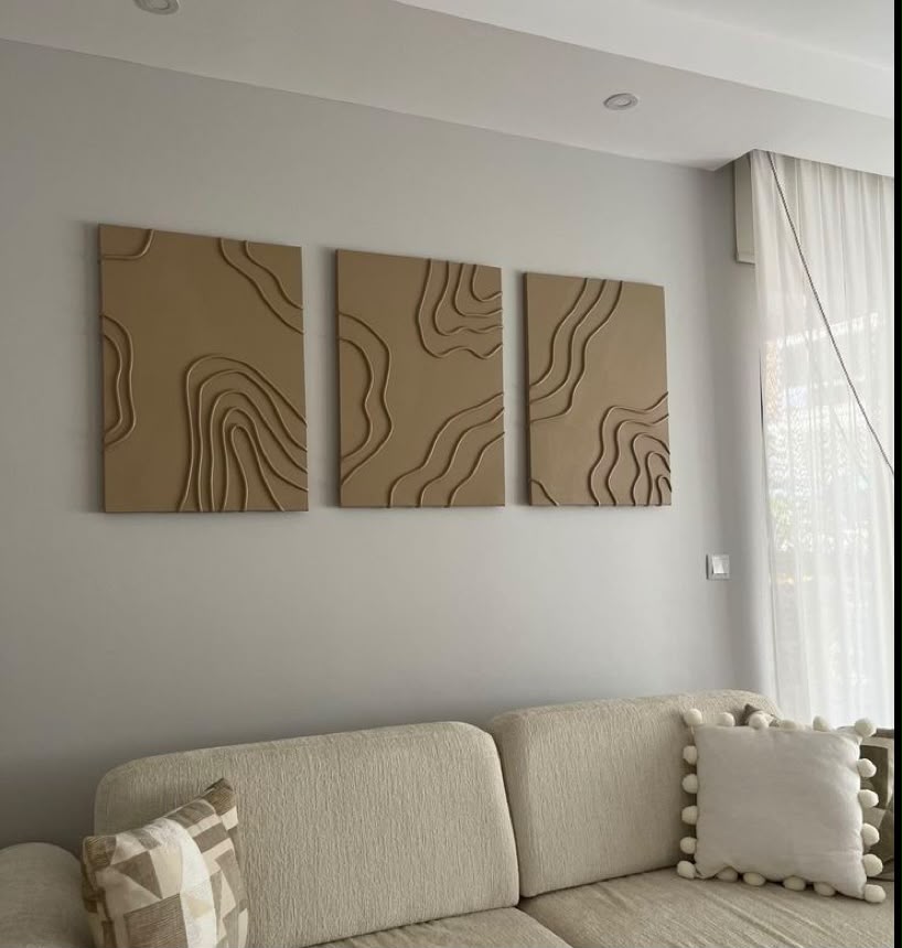 Terra Contours – 3-Piece Minimalist Wall Art Set