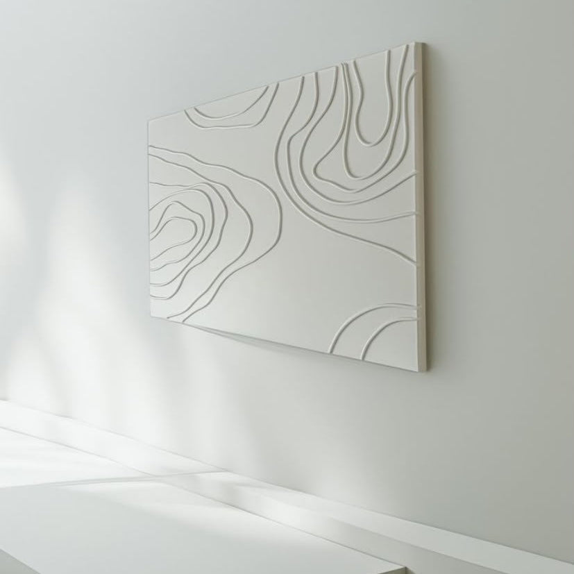 Ivory Contours – Minimalist Textured Wall Art