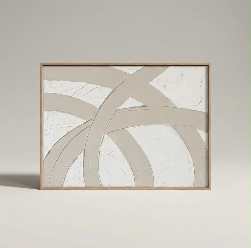 Soft White Flow – Abstract Textured Wall Art
