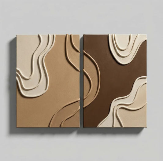 Chocolate Flow – Abstract Wall Art Set Of 2