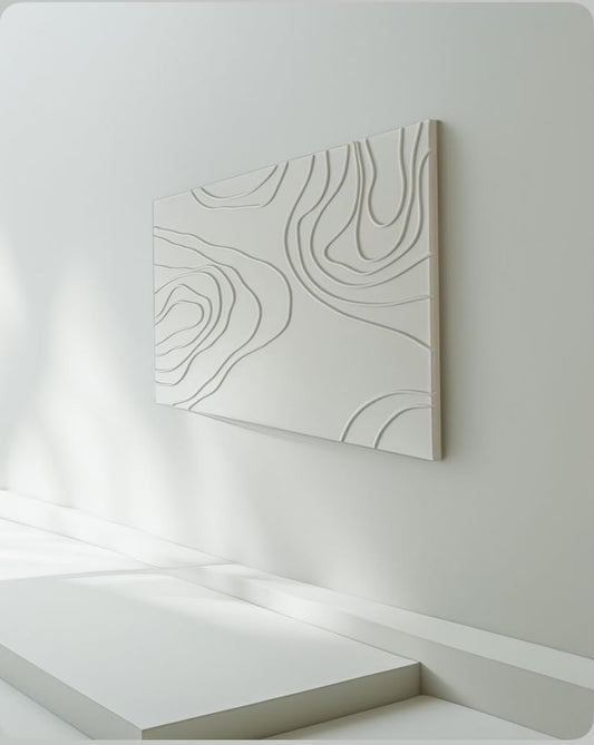Ivory Contours – Minimalist Textured Wall Art