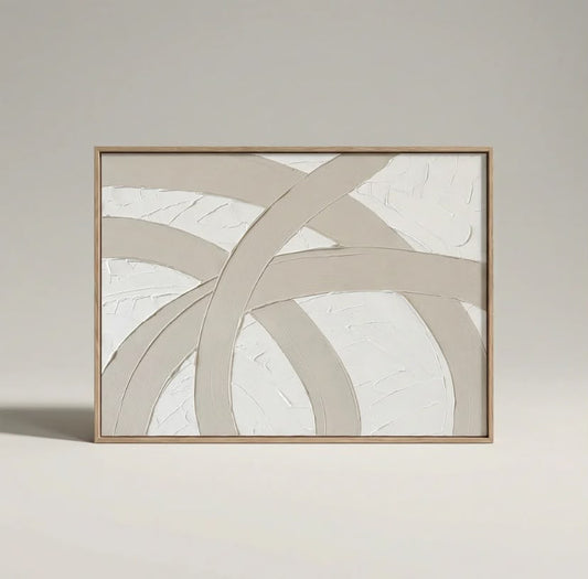 Soft White Flow – Abstract Textured Wall Art